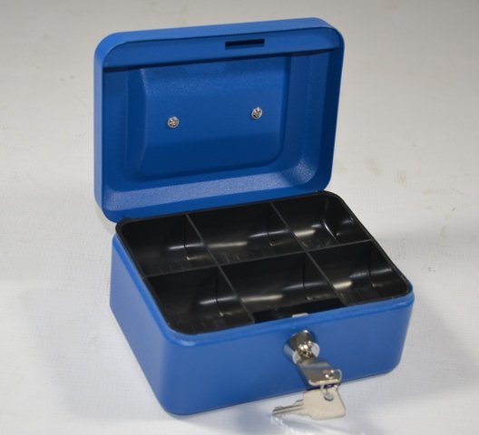 Cash Box 6'' Blue (152x125x81mm) Q Connect